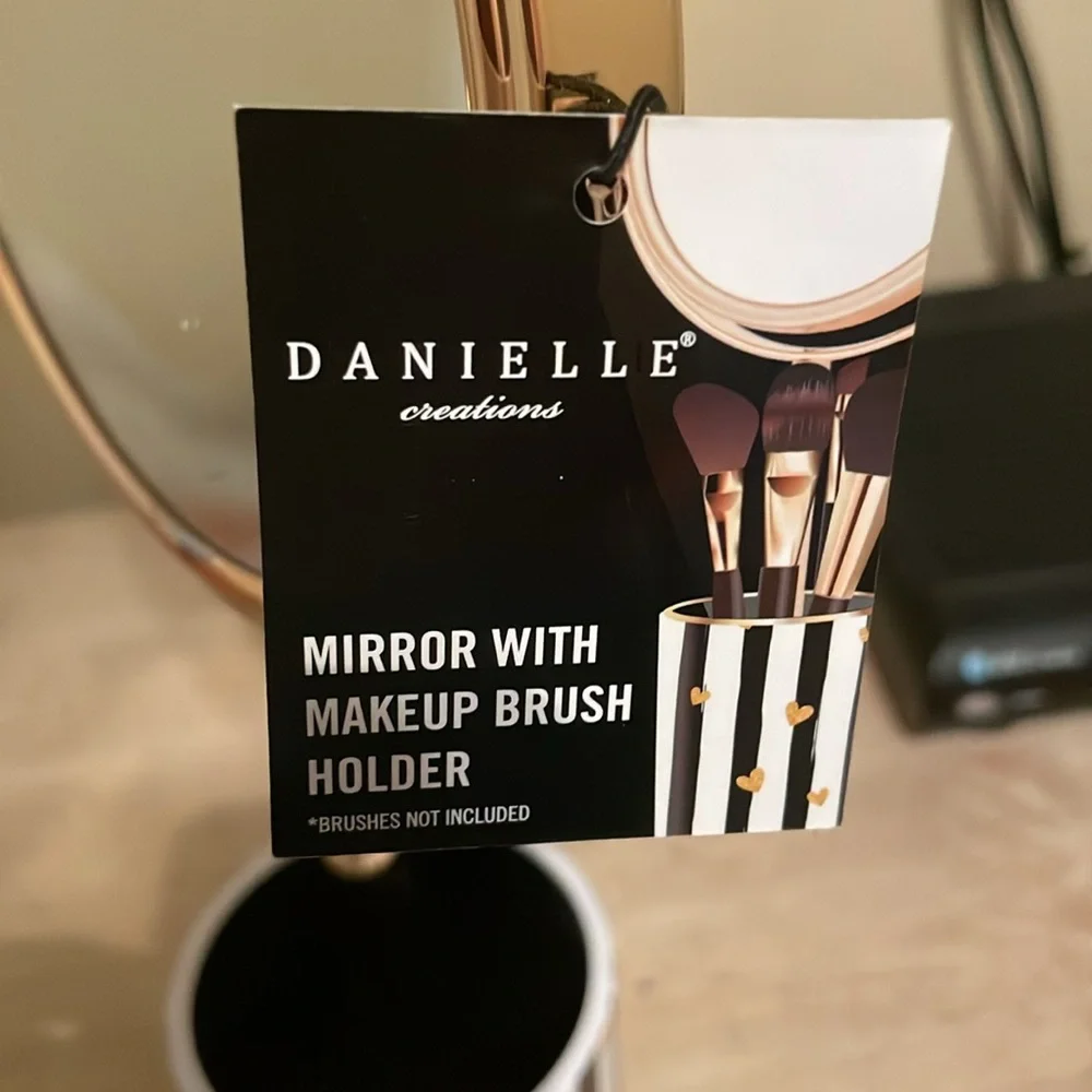 Danielle Creations Mirror with Makeup Brush holder